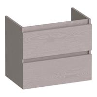 Brauer Joy - Onderkast Ondiep - 60 cm - met 2 Softclose Lades Greeploos en 1 Sifon Uitsparing - Timber Greige