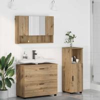 Badkamermeubelset met lade 3 pcs artisanaal eikenkleurig