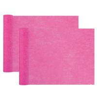 Tafelloper op rol - 2x - fuchsia roze - 30 cm x 10 m - non woven polyester - thumbnail