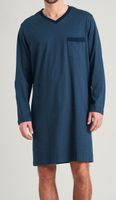 Schiesser Nachthemd met V-hals blauw print