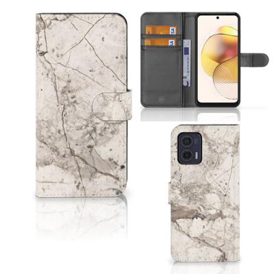 Motorola Moto G73 | Bookcase | Marmer Beige