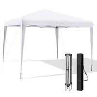 3 x 3 m Pop-Up Paviljoen Opvouwbaar Tuintent in Hoogte Verstelbaar Waterdicht Tuinpaviljoen met Draagtas voor Tuin Strand Terras (Wit)
