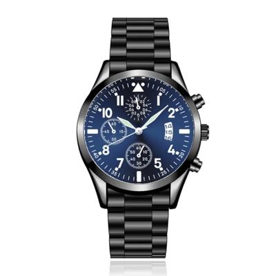 LGT JWLS Herenhorloge met Zwarte Metalen Band - Blauw Uurwerk