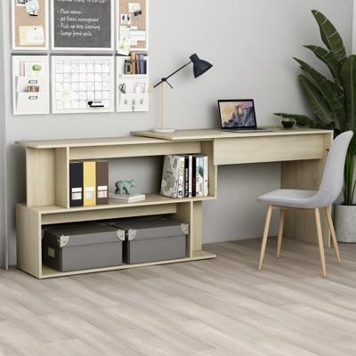 Hoekbureau 200x50x76 cm bewerkt hout sonoma eikenkleurig