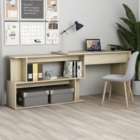 Hoekbureau 200x50x76 cm bewerkt hout sonoma eikenkleurig
