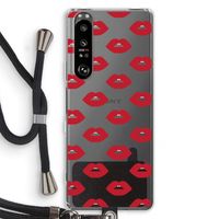 Lips: Sony Xperia 1 III Transparant Hoesje met koord Lips: Sony Xperia 1 III Transparant Hoesje met koord