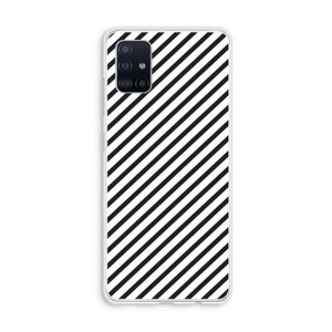 Strepen zwart-wit: Galaxy A51 4G Transparant Hoesje