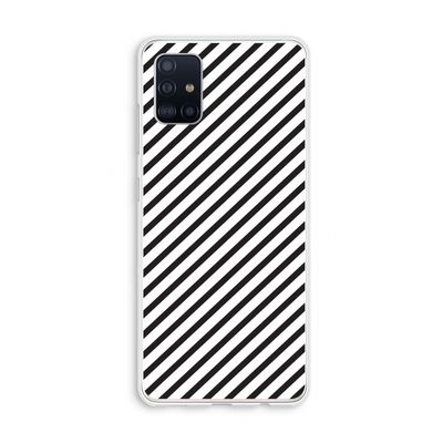 Strepen zwart-wit: Galaxy A51 4G Transparant Hoesje