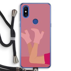 Pink boots: Xiaomi Mi Mix 3 Transparant Hoesje met koord