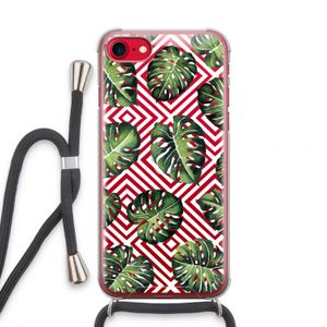 Geometrische jungle: iPhone SE 2020 Transparant Hoesje met koord