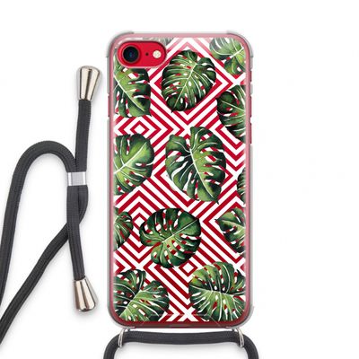 Geometrische jungle: iPhone SE 2020 Transparant Hoesje met koord