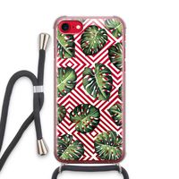 Geometrische jungle: iPhone SE 2020 Transparant Hoesje met koord