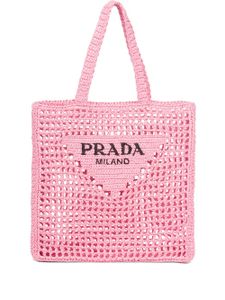 Prada sac cabas à design tressé - Rose