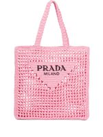 Prada sac cabas à design tressé - Rose - thumbnail