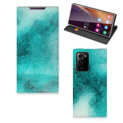 Bookcase Samsung Galaxy Note 20 Ultra Painting Blue Bookcase Samsung Galaxy Note 20 Ultra Painting Blue