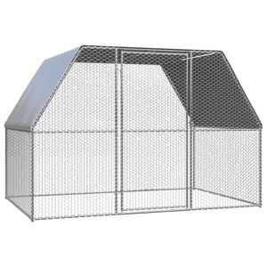 VidaXL Buitenhok voor kippen 3x2x2 m gegalvaniseerd staal