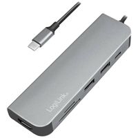 LogiLink UA0343 laptop dock & poortreplicator USB 3.2 Gen 1 (3.1 Gen 1) Type-C Aluminium - thumbnail