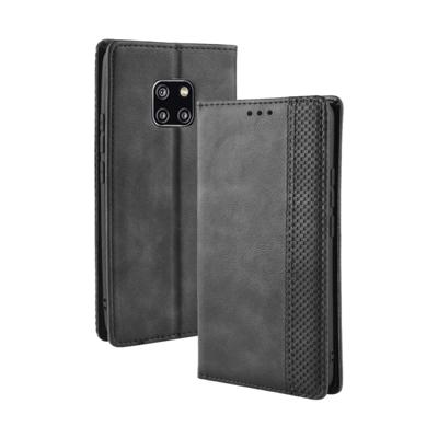 Magnetische sluiting Retro textuur horizontale Flip leren Case voor Huawei Mate 20 Pro met houder & kaartsleuven & portemonnee (zwart)