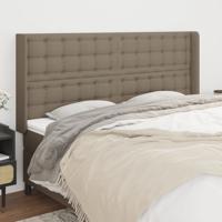Hoofdbord met randen 163x16x118/128 cm stof taupe