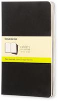Schrift moleskine 130x210mm blc 160pag zwart 3st