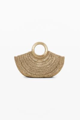 Medium raffia hoop bag - MATERIAL FINISHES - U