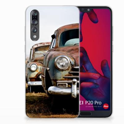Huawei P20 Pro | Siliconen hoesje | met foto Vintage Auto