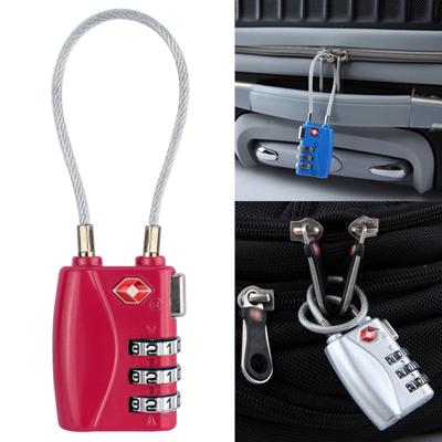 JASIT TSA719 zink legering 3-cijferige wachtwoord TSA Lock reizen bagage hangslot (Rose rood)