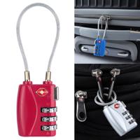 JASIT TSA719 zink legering 3-cijferige wachtwoord TSA Lock reizen bagage hangslot (Rose rood)