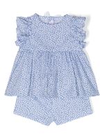 Il Gufo ensemble short-haut à fleurs - Bleu - thumbnail