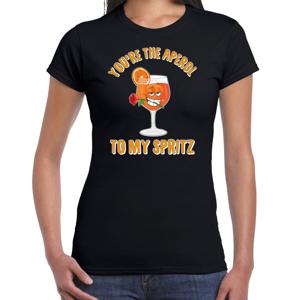 Apres ski t-shirt voor dames - aperol to my spritz - zwart - apres ski/wintersport - skien