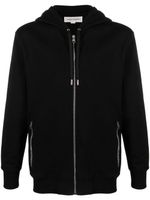 Alexander McQueen hoodie zippé en coton à logo brodé Seal - Noir