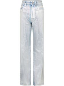 Rabanne pantalon droit à fini métallisé - Argent