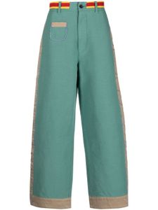 Incotex pantalon ample à broderies - Vert