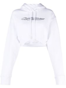 Off-White hoodie Bling à coupe crop - Blanc