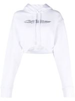 Off-White hoodie Bling à coupe crop - Blanc