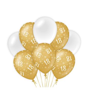 Decoratie ballonnen goud/wit - 18