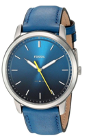 Horlogeband Fossil FS5465 Leder Blauw 22mm