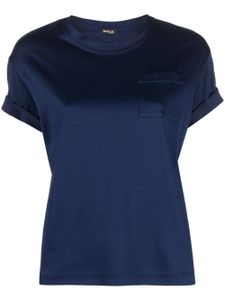 Kiton t-shirt en coton à poche plaquée - Bleu