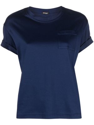 Kiton t-shirt en coton à poche plaquée - Bleu
