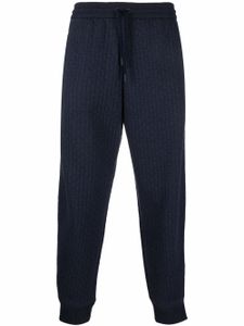 Giorgio Armani pantalon nervuré à rayures latérales - Bleu