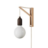 Wandlamp hout met stekker E27 Made in Italy