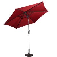 2,7 m Kantelbare Parasol met LED-Verlichting op Zonne-Energie Verkeerslicht Parasol Tuinparasol Stalen Steel Polyester Stof Geen Parapluvoet