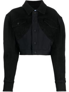 Mugler veste crop en jean - Noir