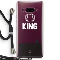 King zwart: HTC U12+ Transparant Hoesje met koord