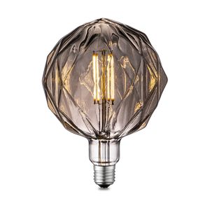 Edison Vintage LED filament lichtbron Globe - Rook - G150 Deco - Retro LED lamp - 15/15/20.5cm - geschikt voor E27 fitting - Dimbaar - 4W 100lm 1800K - warm wit licht