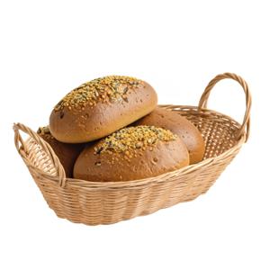 Kesper Brood/fruit mandje - gevlochten kunststof - naturel - ovaal - L29 x B18 x H13 cm - broodmandjes   -