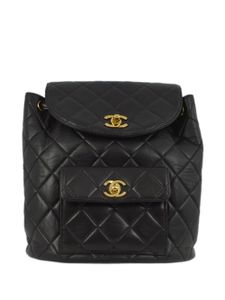 CHANEL Pre-Owned grand sac à dos Duma en cuir (1995) - Noir