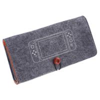 Draagbare zachte vilt handtas opslag beschermhoes voor Nintendo schakelaar (donkergrijs)