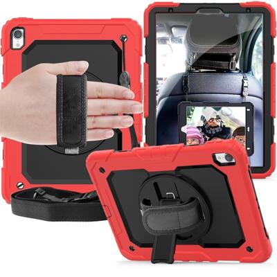 Schokbestendige kleurrijke silicagel + PC beschermende case voor iPad Pro 11 inch (2018) met houder & schouderriem & hand riem & pen sleuf (rood)
