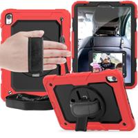 Schokbestendige kleurrijke silicagel + PC beschermende case voor iPad Pro 11 inch (2018) met houder & schouderriem & hand riem & pen sleuf (rood)